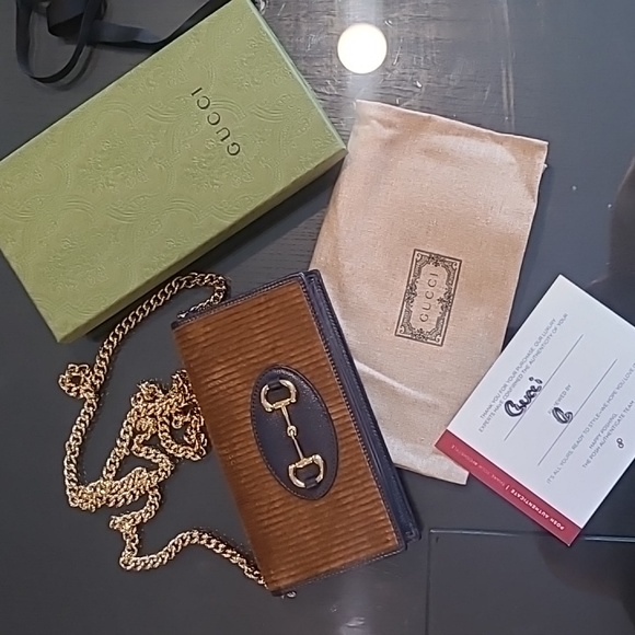 GUCCI HORSEBIT 1955 WALLET WITH CHAIN - BROWN - Picture 11 of 15